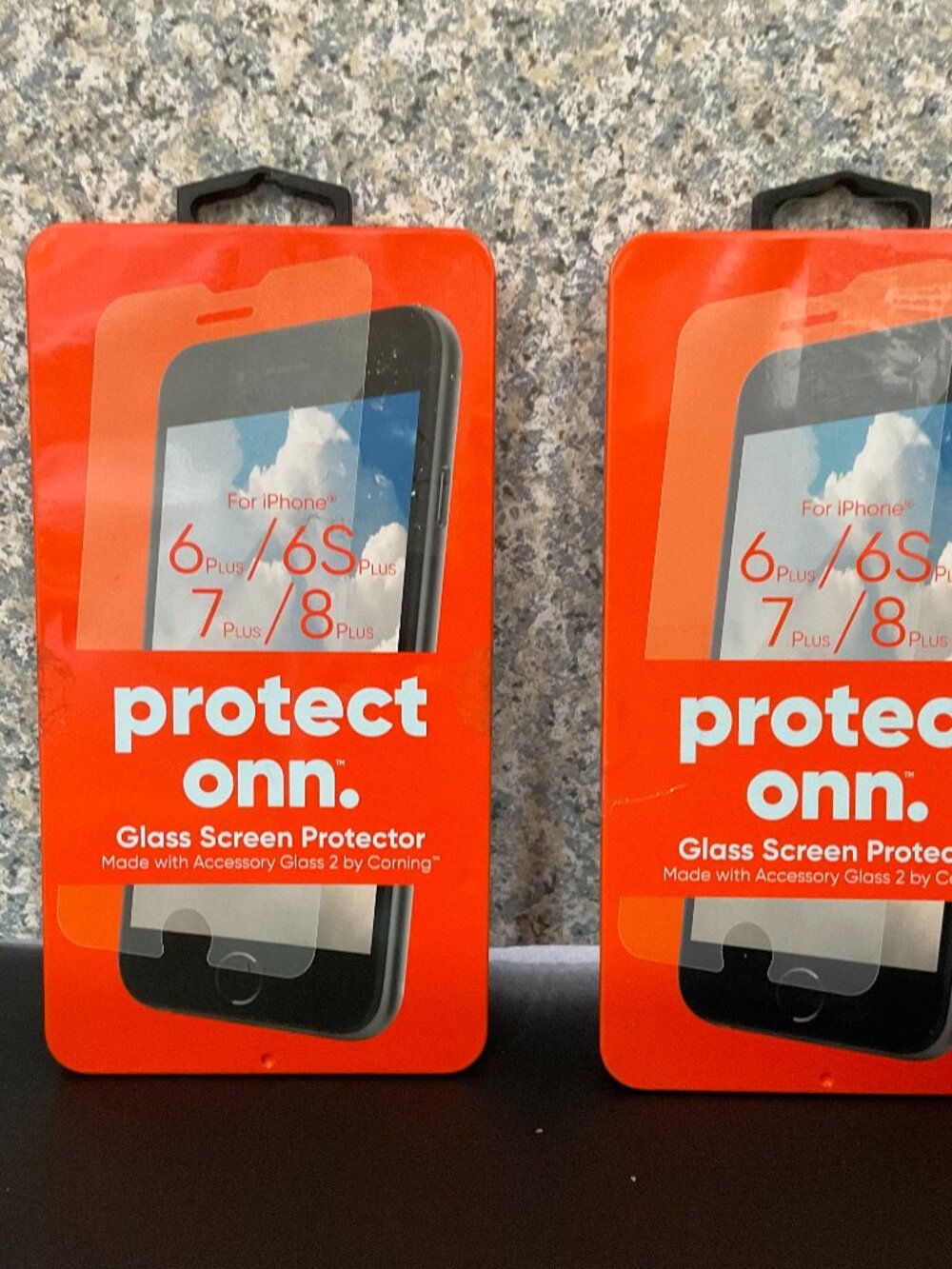 ONN Tempered Glass Screen Protectors for iPhone 6+/6S+/7+/8+ Lot of 2 NIP